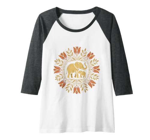 Mademark Mother Elephant Nudging Newborn Calf Maternity Raglan Baseball Tee - Women - size chart