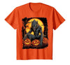 FrightNightFits Werewolf Orange Halloween T-Shirt - size chart