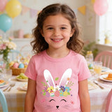 Easter Day Gift for Toddler Boy Baby Girl Tractor Loving Bunny T-Shirt — design detail
