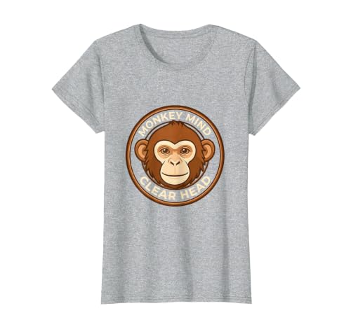 Mademark Monkey Mind Clear Head Sober Living Design T-Shirt - Women - size chart