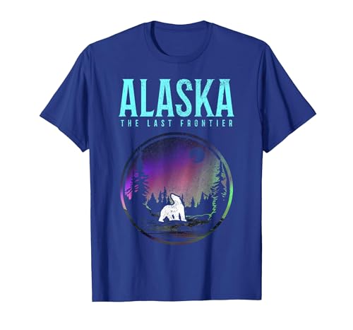 We Love Alaska - Apparel & Gifts Alaska Last Frontier Polar Bear Vintage Pride Souvenir T-Shirt - size chart
