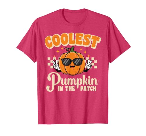 Halloween Shirts For Women Men Kids Boys Girls Halloween Coolest Pumpkin in Patch Costume Boys Kids Youth T-Shirt - size