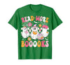 Read More Books Ghost Halloween Teacher Outfits Read More Books Ghosts Reading Book Funny Teacher Halloween T-Shirt - size