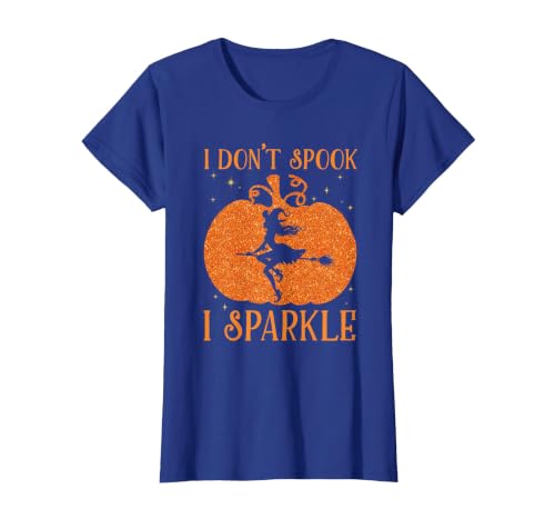 PDUS32 I Don't Spook I Sparkle Funny Halloween I Don't Spook I Sparkle Funny Halloween Girl Witch Pumpkin T-Shirt - size