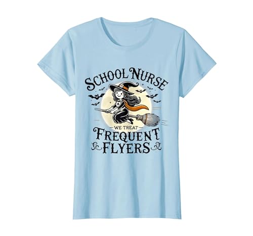 Spooky Halloween Costume School Teacher Student School Nurse Treat Frequent Flyer Witch Funny Halloween 2024 T-Shirt - size