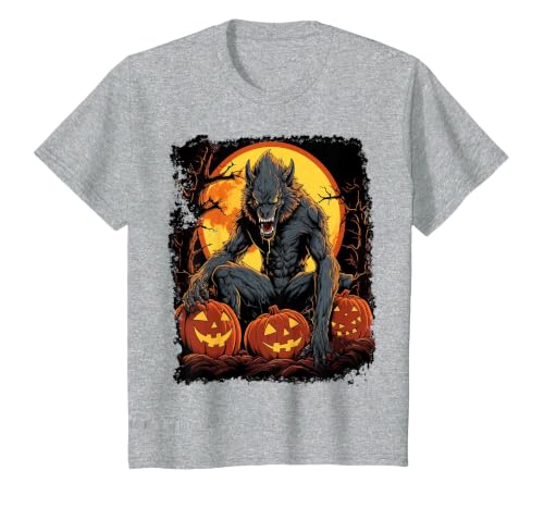 FrightNightFits Werewolf Orange Halloween T-Shirt - size chart