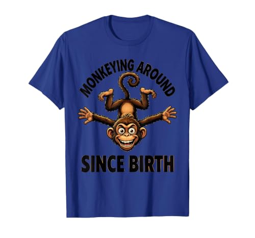 Mademark Monkeying Around Since Birth Funny Monkey Design T-Shirt - Men - size chart