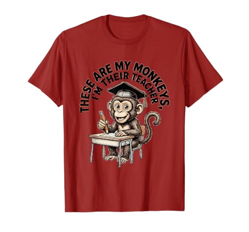 Mademark These Are My Monkeys I'm Their Teacher Circus Design T-Shirt - Men - size chart