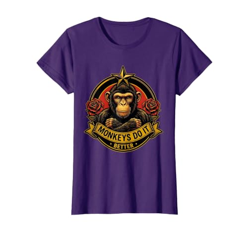 Mademark Monkeys Do It Better Funny Primate Design T-Shirt - Women - size chart