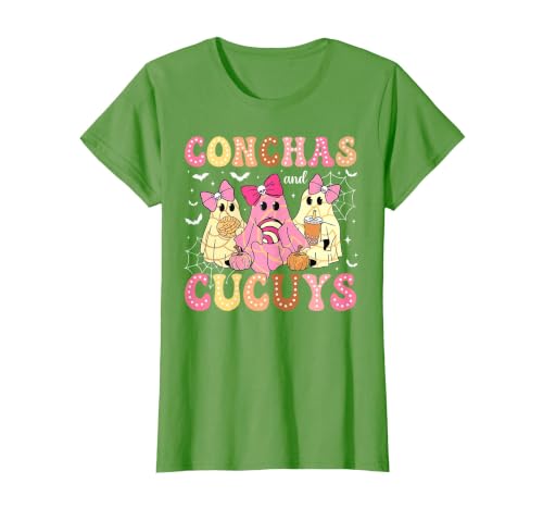 Funny Conchas and Cucuys Mexican Tees Halloween Cute Conchas and Cucuys Ghost Funny Halloween Mexican Ghost T-Shirt - size