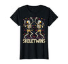 Spirit Week Twin Day Skeletwins Halloween Twins Dancing Skeletons Twins Halloween Matching Skeletwins T-Shirt - size chart
