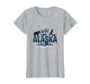 Mademark Wild Alaska Adventure: Bear, Fish, Eagle Mountain Scene T-Shirt - size chart