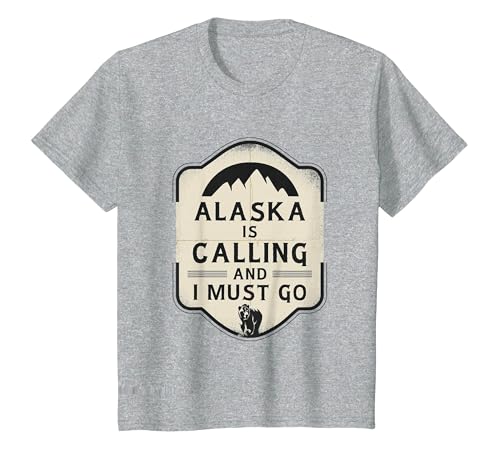 Alaska is Calling and I Must Go Mountains Bear T-Shirt - size chart