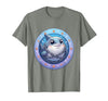Mademark Great White Shark Tangled in Anchor Chain Art T-Shirt - size chart