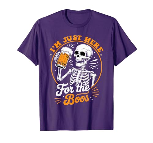 Boos Halloween Costume Cute skeleton I'm Just Here for The Boos Halloween Costume Skeleton Cute T-Shirt - size chart