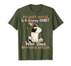 Cute Rabbit Lover Bunny Graphic T-Shirt (Dark Heather Grey) — design detail