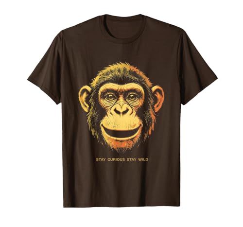 Mademark Stay Curious Stay Wild Monkey Graphic Design T-Shirt - Men - size chart
