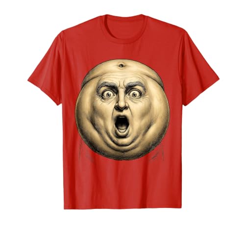 Mademark Belly Button Surprised Cartoon Face Funny Graphic T-Shirt - Men - size chart