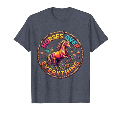 Mademark Horses Over Everything Women's Equestrian Design T-Shirt - Men - size chart