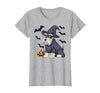 Witch Schnauzer Dog Halloween Outfits Schnauzer Dog Scary Pumpkin Bat Witch Schnauzer Halloween T-Shirt - size chart