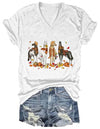 Niaday Fall Horse Shirt Men Women Graphic Short Sleeve T-Shirt Tee, Fall Season Horses Horse Lover Shirt - size chart