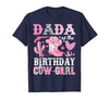 Pink Western Cowgirl Bday Party Family Matching Dada of The Birthday Cow-Girl Rodeo Cowgirl Bday T-Shirt - size chart