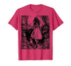 Alice in Wonderland - Down the Rabbit Hole Fantasy Vintage T-Shirt — design detail