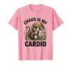 Mademark Chaos Is My Cardio Funny Monkey Design T-Shirt - Men - size chart