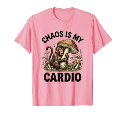 Mademark Chaos Is My Cardio Funny Monkey Design T-Shirt - Men - size chart