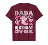 Pink Western Cowgirl Bday Party Family Matching Dada of The Birthday Cow-Girl Rodeo Cowgirl Bday T-Shirt - size chart