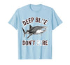 Mademark Deep Blue Don't Care Whale Shark Design T-Shirt - size chart