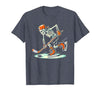 Halloween Costume For Hockey Lovers Funny Skeleton Hockey Halloween for Ice Hockey Lovers T-Shirt - size chart