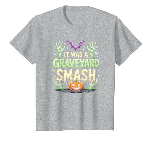 Mademark Monster Mash Graveyard Smash Halloween Party Fun T-Shirt - size chart