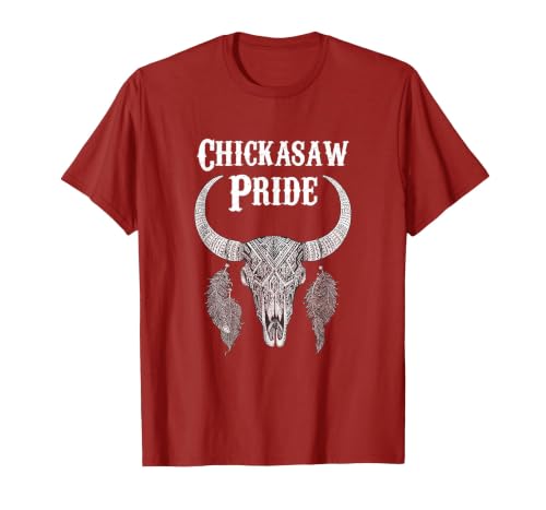 Chickasaw Pride Native American Nice Gifts Chickasaw Pride Tribe Native American Indian Buffalo T-Shirt - size chart