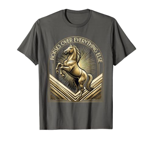Mademark Horses Over Everything Equestrian Design T-Shirt - Men - size chart