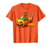 Funny Halloween Airplane Costume for Kid Boy Funny Airplane Pumpkin Pilot Lovers Halloween Mens Boys Kids T-Shirt - size