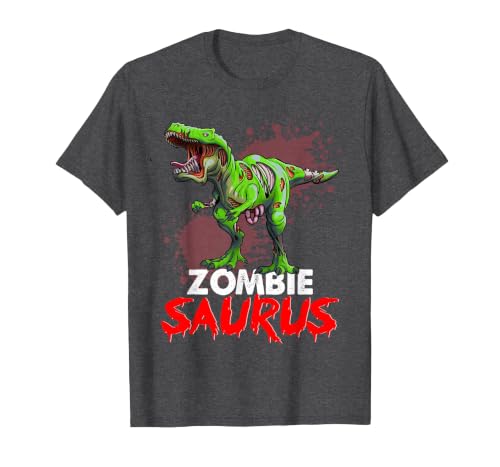 Dinosaur T Rex Zombie Saurus Halloween Kids Boys Zombie Saurus Skeleton Dinosaur T Rex Zombie Halloween Boys T-Shirt - size
