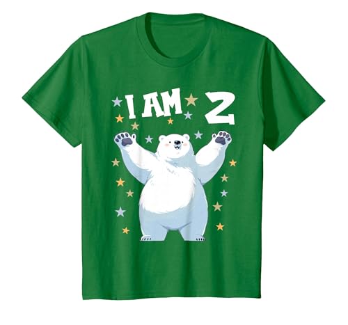 2 years old 2nd birthday Polar Bear Kids 2 Years Old 2 Birthday Polar Bears Boy Girl Polar Bear T-Shirt - size chart