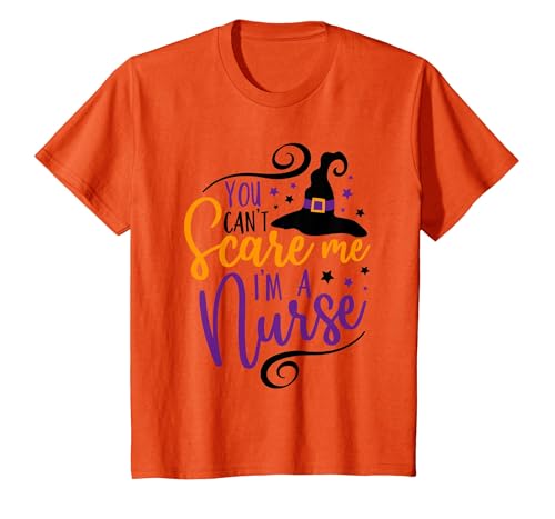 Spooky Nurse Halloween Tees You Can't Scare Me I'm a Nurse Funny Halloween Nurse T-Shirt - size chart