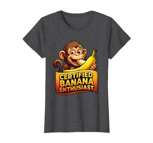 Mademark Certified Banana Enthusiast Funny Monkey Design T-Shirt - Women - size chart