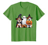 English Bulldog Halloween Funny Dog Lover Pumpkin Witch T-Shirt - size chart