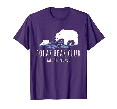 Global Warming Awareness Arctic Winter Ice Polar Bear Club Take The Plunge Ice Bear T-Shirt - size chart
