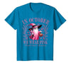 Ghost October Wear Pink Breast Cancer t -shir t Halloween Pink Ghost in October We Wear Pink Breast Cancer T-Shirt - size
