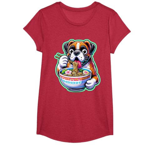 Noodle Ramen Boxer Dog Kawaii Anime Boxer Dog Ramen T-Shirt - size chart