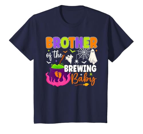 Halloween Baby Shower Brewing Baby Family Matching Brother of Brewing Baby Halloween Theme Baby Shower Spooky T-Shirt - size