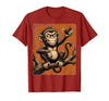 Mademark Smug Monkey Throwing Poop Funny Graphic T-Shirt - Men - size chart