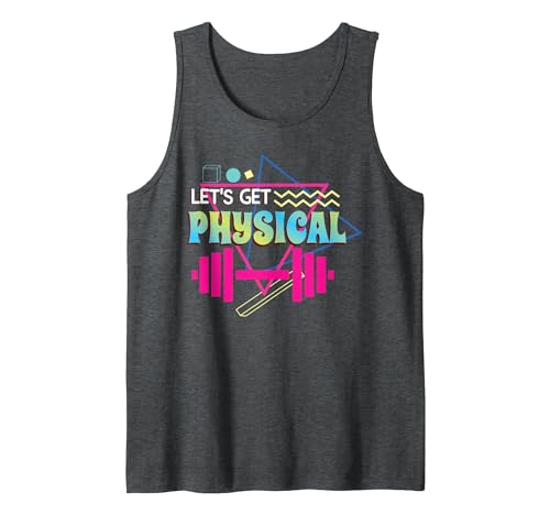 80s SMMBYV Lets get Physical | Totally Rad 90s Style Workout Gym Retro Tank Top - size chart