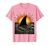 Mademark Shark Fin Silhouette Blazing Sunset Graphic T-Shirt - size chart