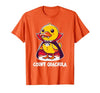 Funny Halloween Costume Count Quackula Funny Duck Halloween Costume T-Shirt - size chart