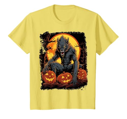FrightNightFits Werewolf Orange Halloween T-Shirt - size chart